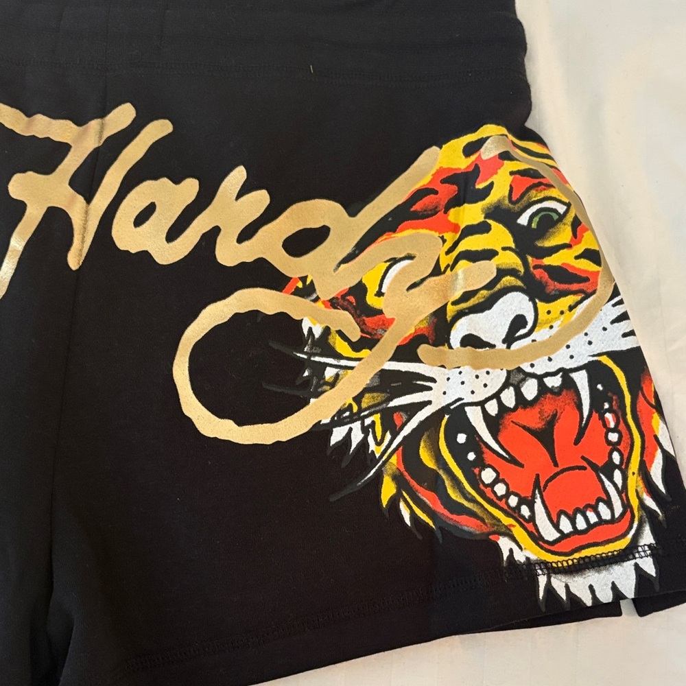 Ed Hardy Black and Gold Women's Athletic Shorts NWT - Picture 3 of 6